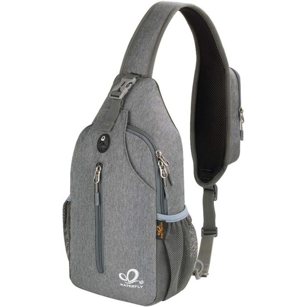 Men Dark Grey Crossbody Sling Backpack Sling Bag Travel Hiking Chest Bag Daypack